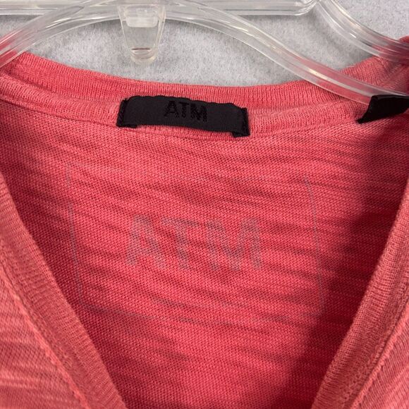 ATM Tank Womens Small Pink Red Heather Anthony Thomas Melillo Cotton Slub Jersey - Picture 7 of 13